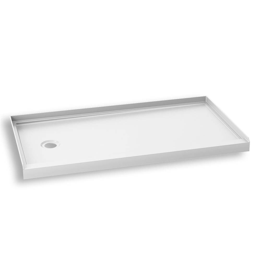 Kalia SPEC KONCEPT™ 60x32 Rectangular Acrylic Shower Base 60x32 with Left Drain and Integrated Tiling Flanges on 3 Sides