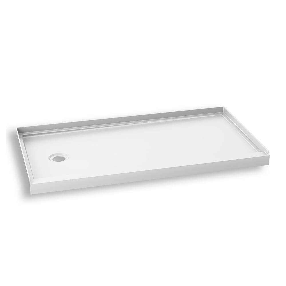 Kalia SPEC KONCEPT™ 60x30 Rectangular Acrylic Shower Base 60x30 with Left Drain and Integrated Tiling Flanges on 3 Sides