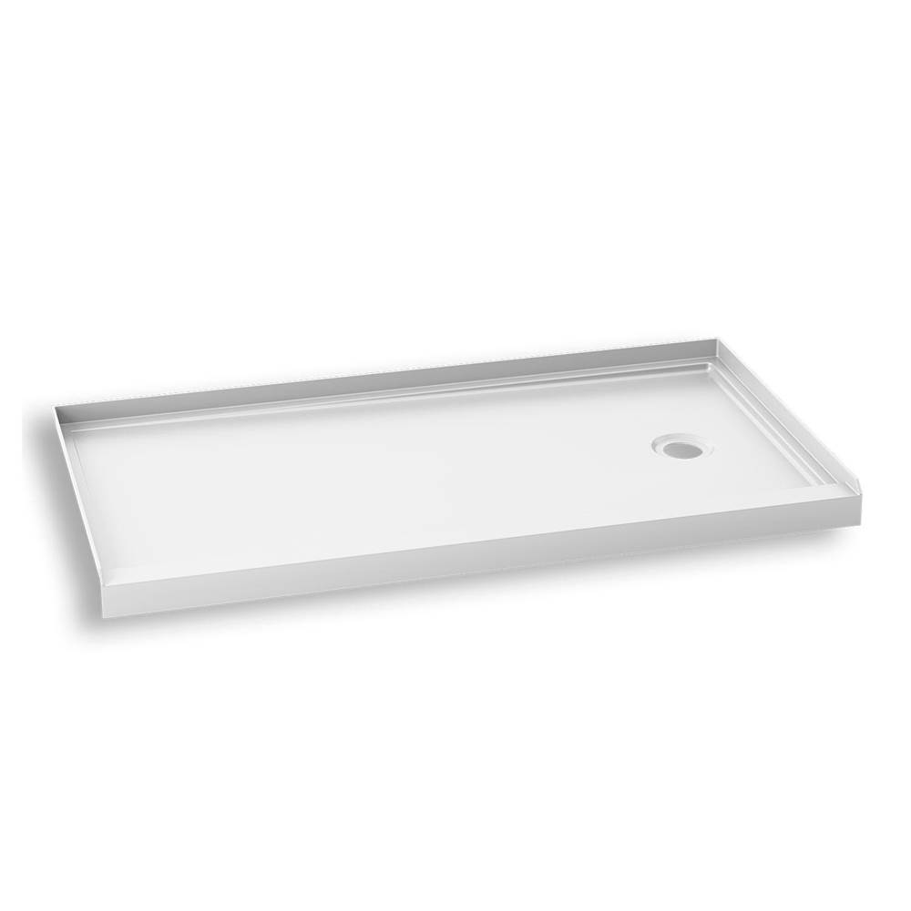 Kalia SPEC KONCEPT™ 60x30 Rectangular Acrylic Shower Base 60x30 with Right Drain and Integrated Tiling Flanges on 3 Sides