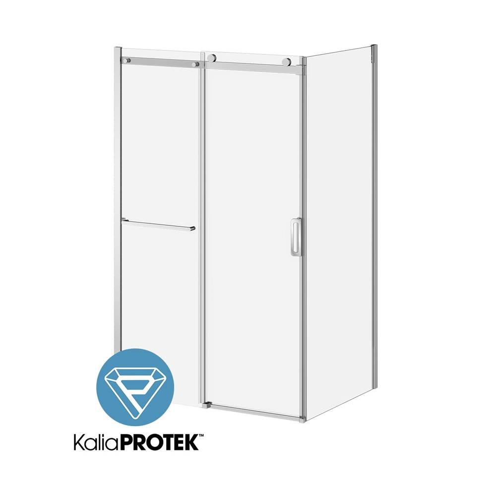 Kalia SPEC K3 - KaliaProtek protective film - 48 x 77'' sliding shower door with 36'' return panel - Chrome
