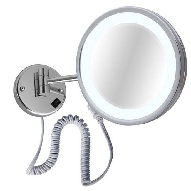 LaLoo Canada Magnification Mirror 5x LED Lit Plugin - Chrome