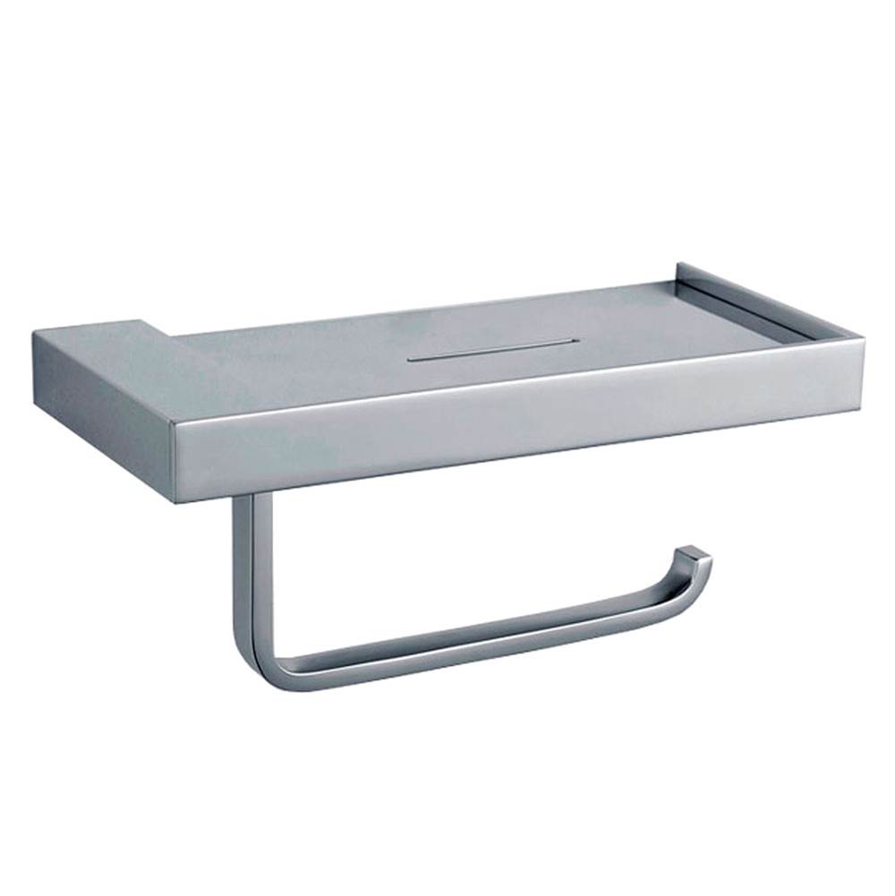 LaLoo Canada Paper Holder with Shelf - Chrome