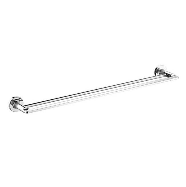 LaLoo Canada Draft Extended Double Towel Bar - Chrome with Matte Black