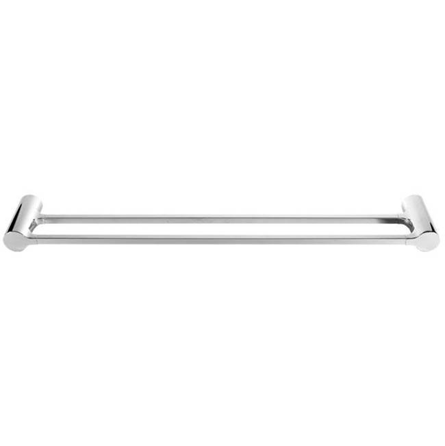 LaLoo Canada Payton Extended Double Towel Bar - White Frost