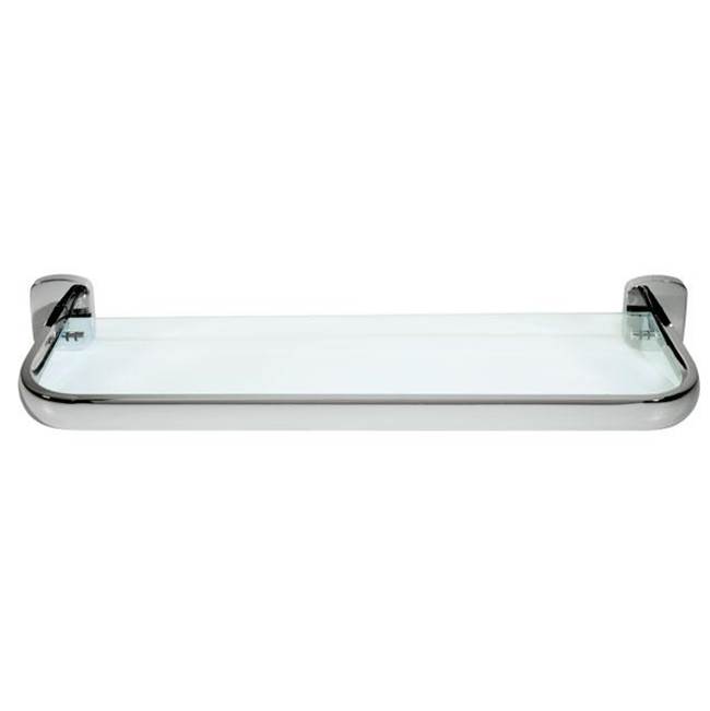LaLoo Canada Wynn Single Glass Shelf - Brushed Nickel