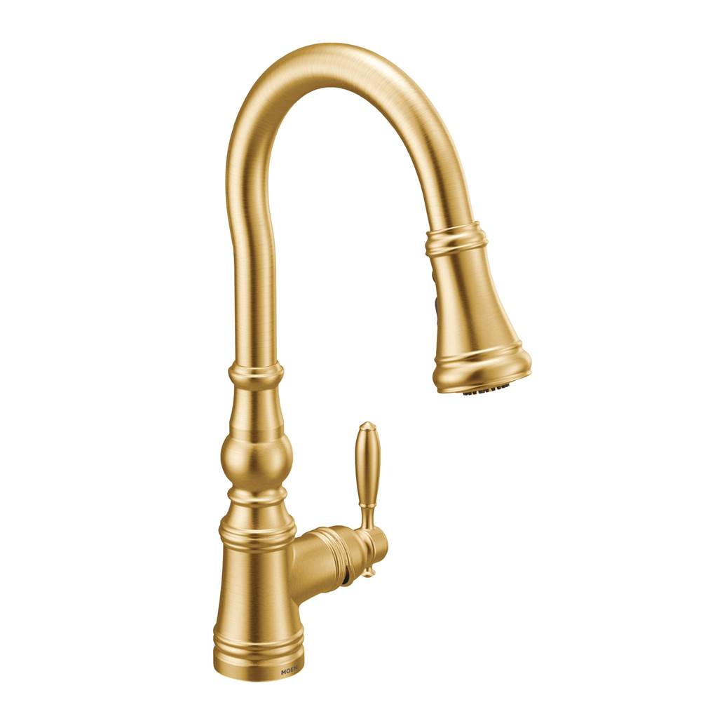 Moen Canada Weymouth Brushed Gold One-Handle High Arc Pulldown Kitchen Faucet