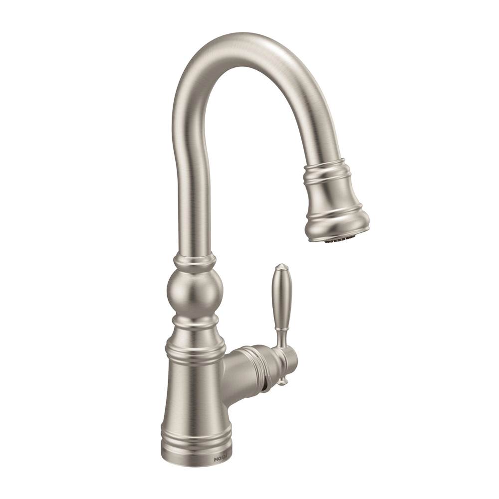 Moen Canada Weymouth Spot Resist Stainless One-Handle High Arc Pulldown Bar Faucet