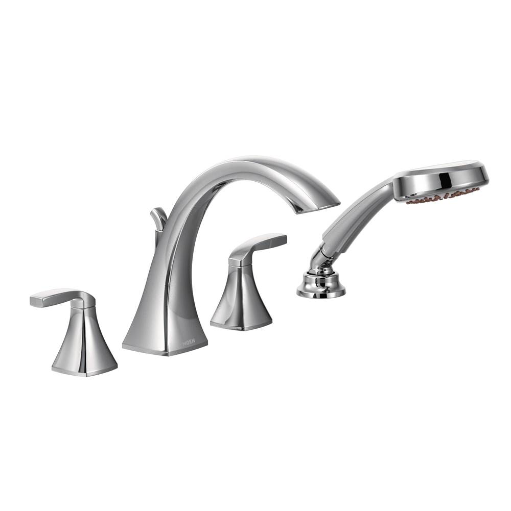 Moen Canada Voss Chrome Two-Handle High Arc Roman Tub Faucet Includes Hand Shower