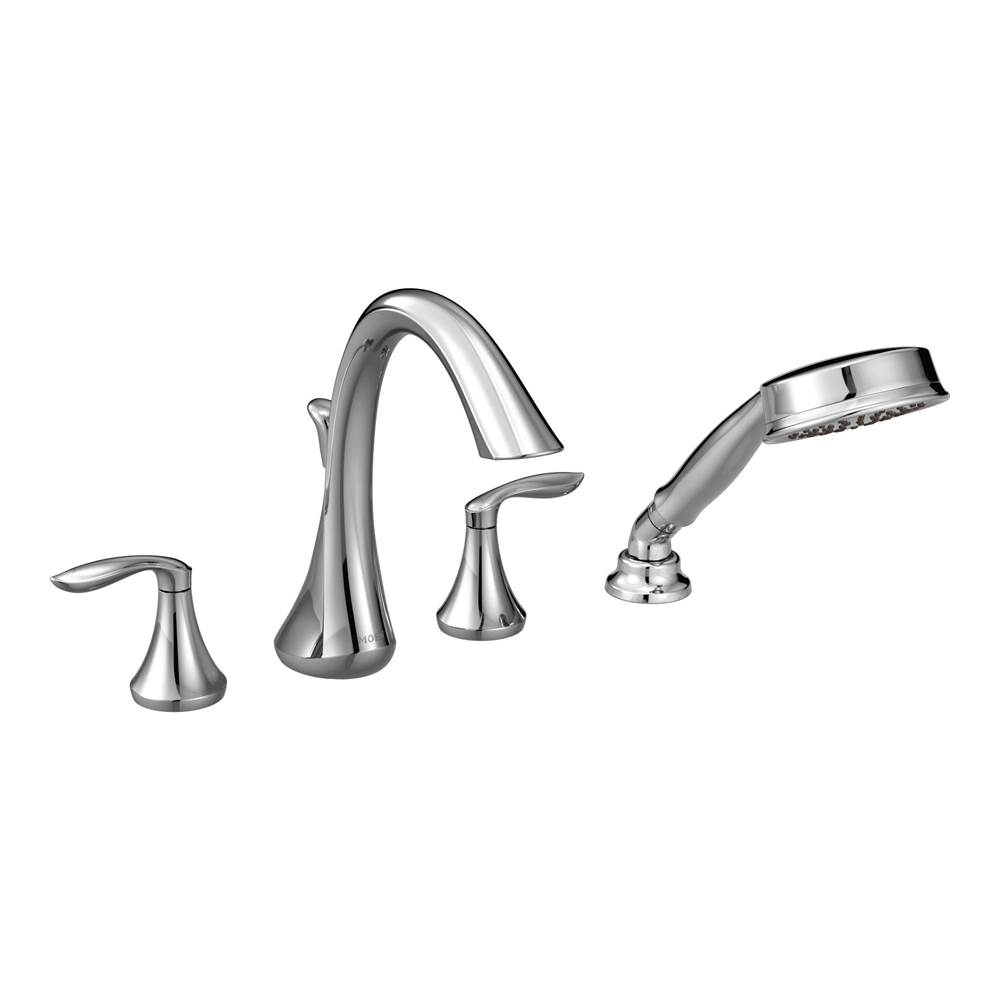 Moen Canada Eva Chrome Two-Handle High Arc Roman Tub Faucet Includes Hand Shower