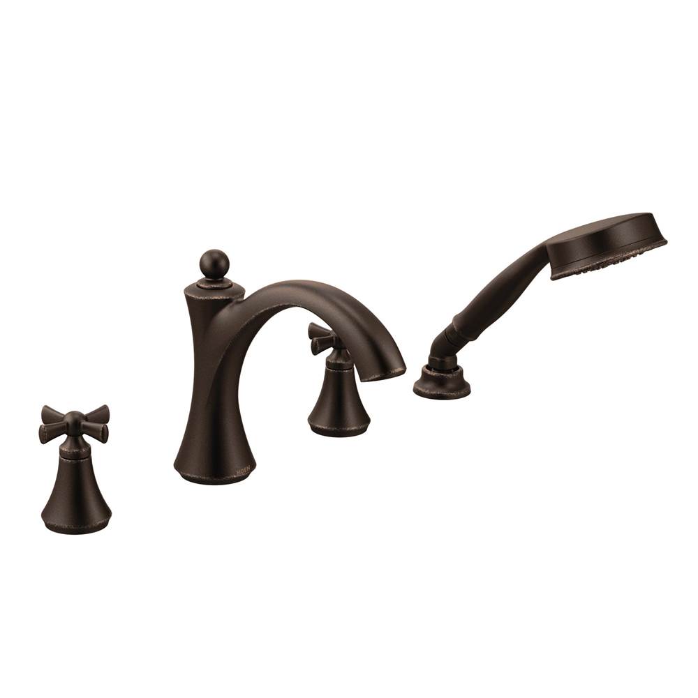 Moen Canada Wynford Two-Handle Diverter Roman Tub Faucet Includes Hand Shower Trim Only, Oil Rubbed Bronze