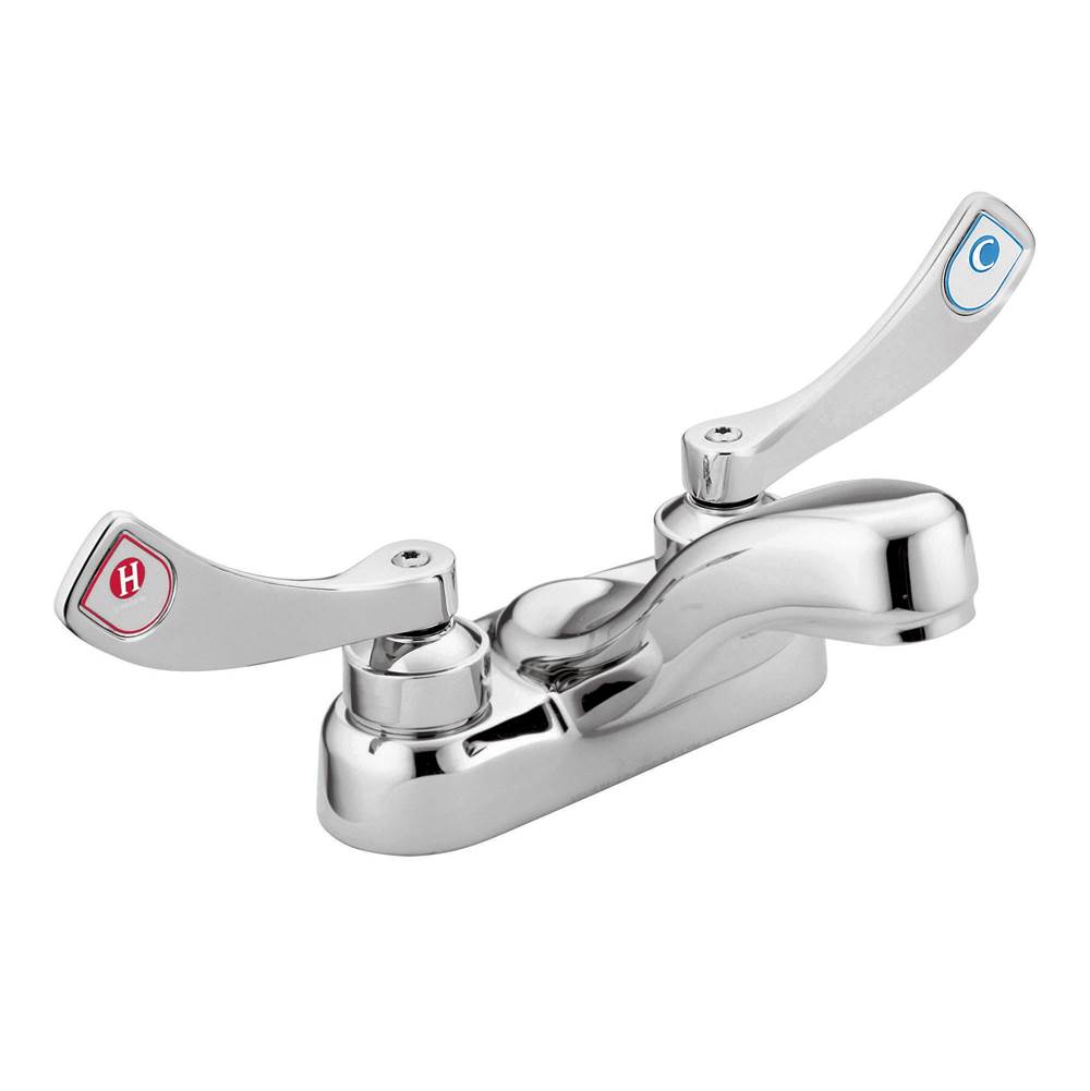 Moen Canada Commercial 4 in. Centerset 2-Handle 0.35 GPM Vandal-Resistant Bathroom Faucet with Wristblade Handles in Chrome