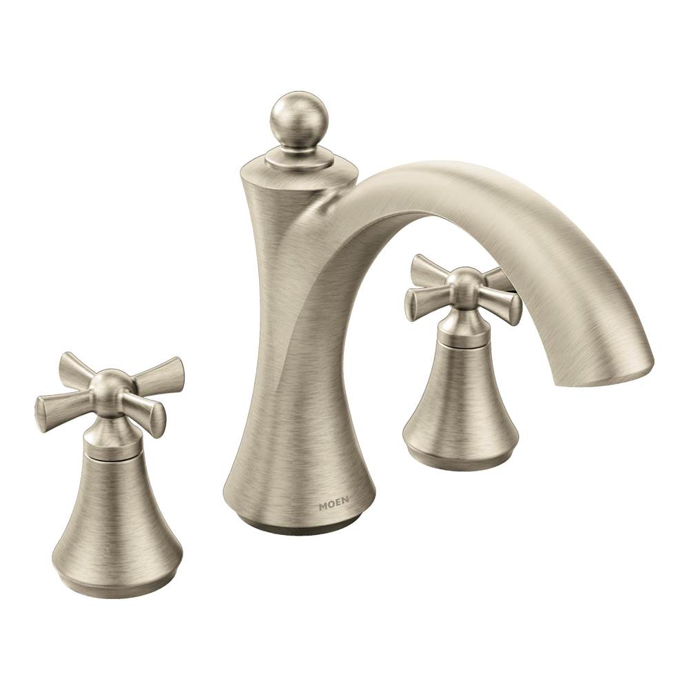 Moen Canada Wynford Brushed Nickel Two-Handle Non Diverter Roman Tub Faucet