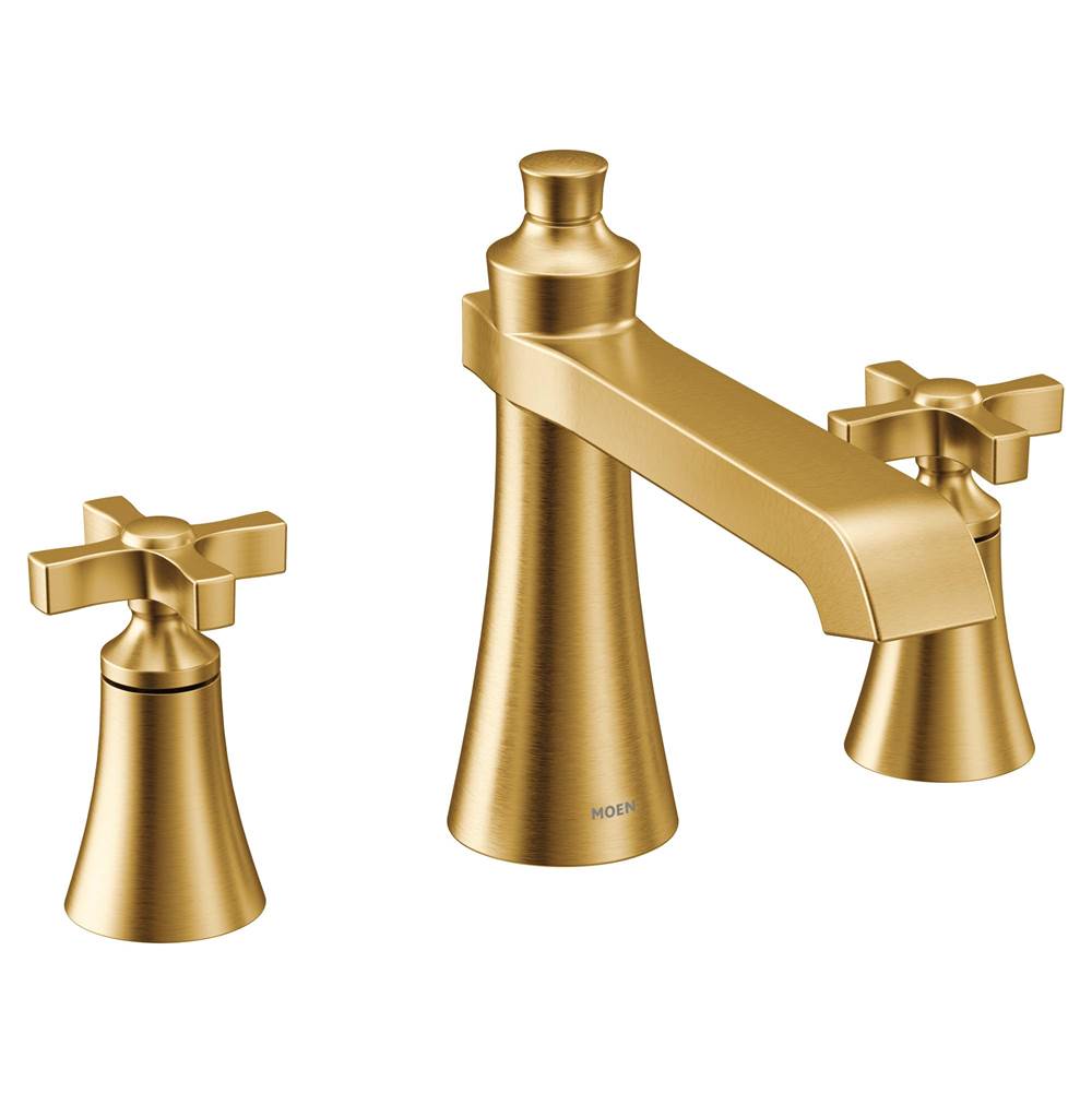 Moen Canada Flara Brushed Gold Two-Handle High Arc Roman Tub Faucet