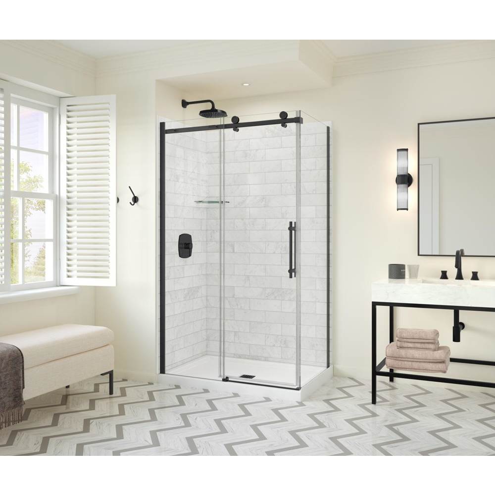 Maax Canada Odyssey SC 48'' x 32'' x 78'' 8mm Sliding Shower Door for Corner Installation with Clear glass in Matte Black