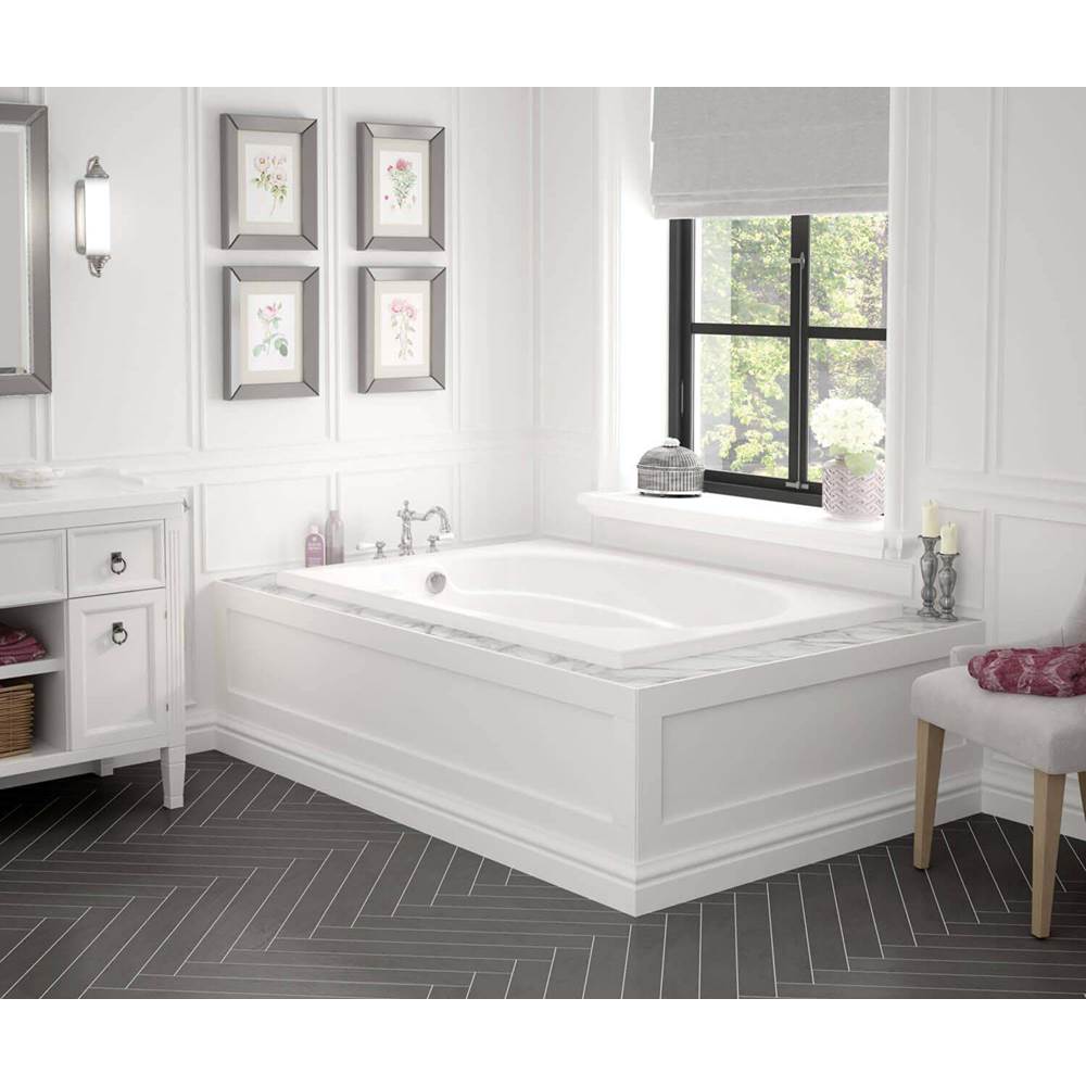 Maax Canada Temple 59.75 in. x 40.75 in. Alcove Bathtub with Aeroeffect System End Drain in White
