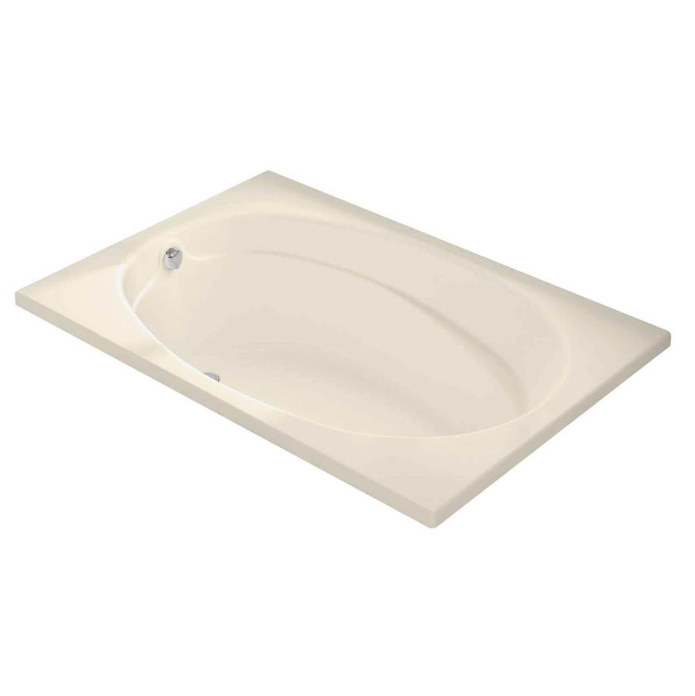 Maax Canada Temple 59.75 in. x 40.75 in. Alcove Bathtub with Aeroeffect System End Drain in Bone