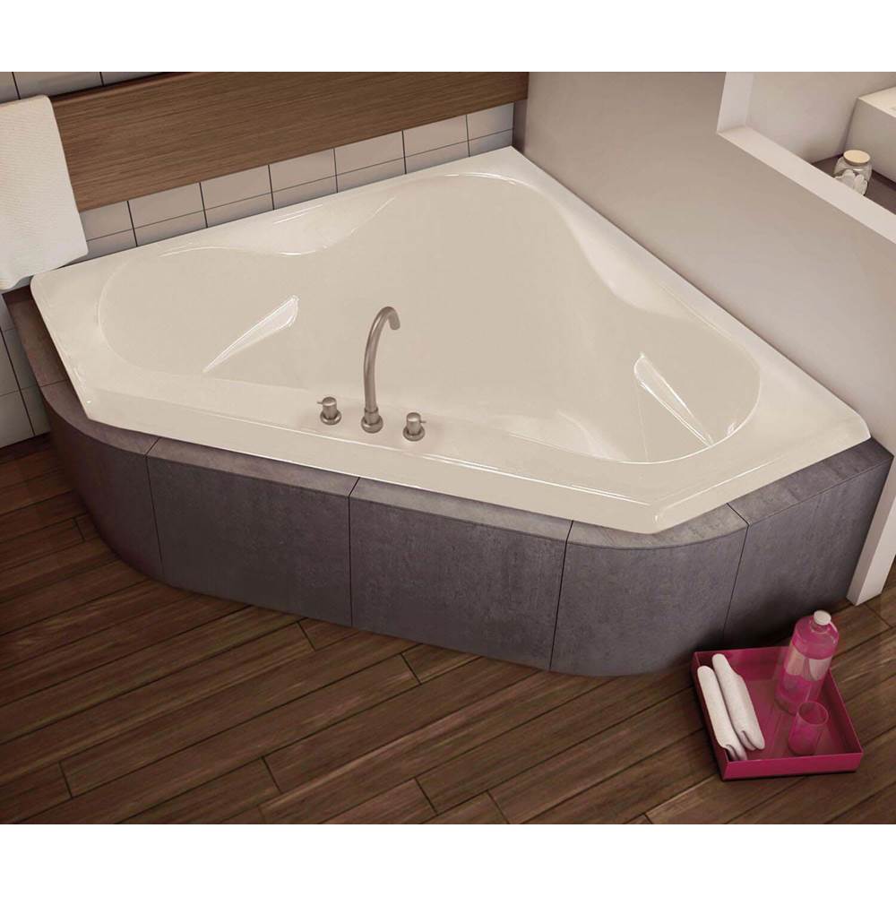 Maax Canada Tryst 59.25 in. x 59.25 in. Corner Bathtub with Combined Whirlpool/Aeroeffect System Center Drain in White
