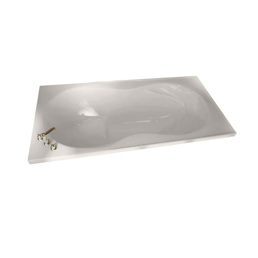 Maax Canada Melodie 65.875 in. x 32.75 in. Alcove Bathtub with Aerofeel System Center Drain in Biscuit