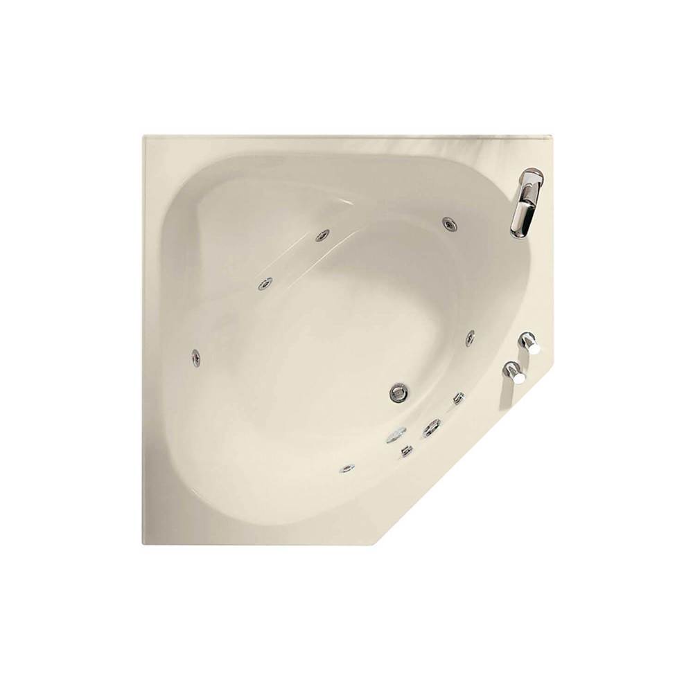 Maax Canada Tandem 54.125 in. x 54.125 in. Corner Bathtub with With tiling flange, Center Drain Drain in Bone