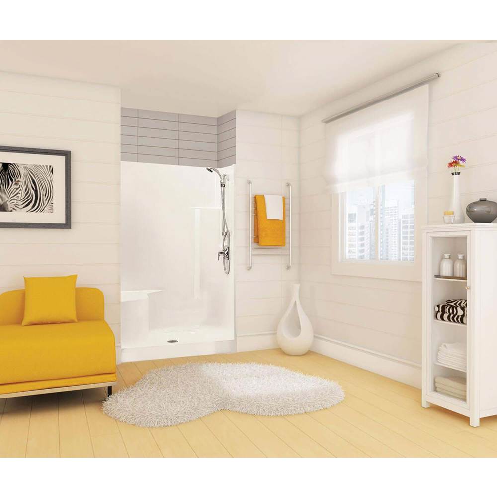 Maax Canada Carlton I 47.625 in. x 34.875 in. x 74.5 in. 1-piece Shower with Right Seat, Center Drain in White