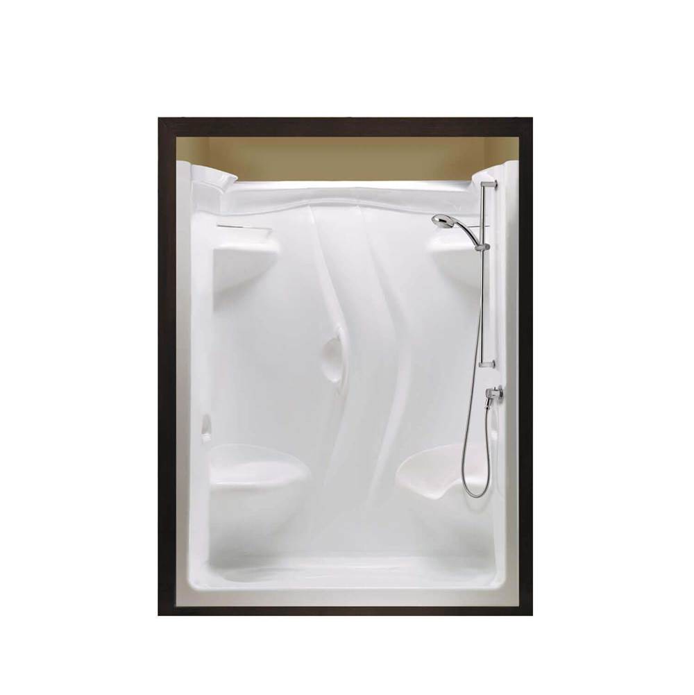 Maax Canada Stamina 60-II 59.5 in. x 35.75 in. x 76.375 in. 1-piece Shower with Two Seats, Right Drain in White