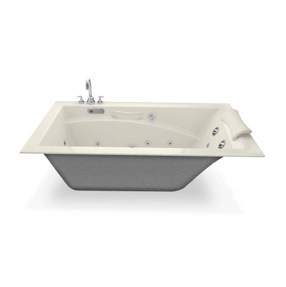 Maax Canada Optik 59.75 in. x 32 in. Alcove Bathtub with Hydrofeel System End Drain in Biscuit