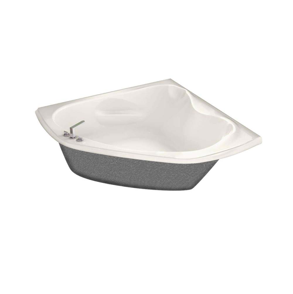 Maax Canada Vichy 59.75 in. x 59.75 in. Corner Bathtub with Center Drain in Biscuit