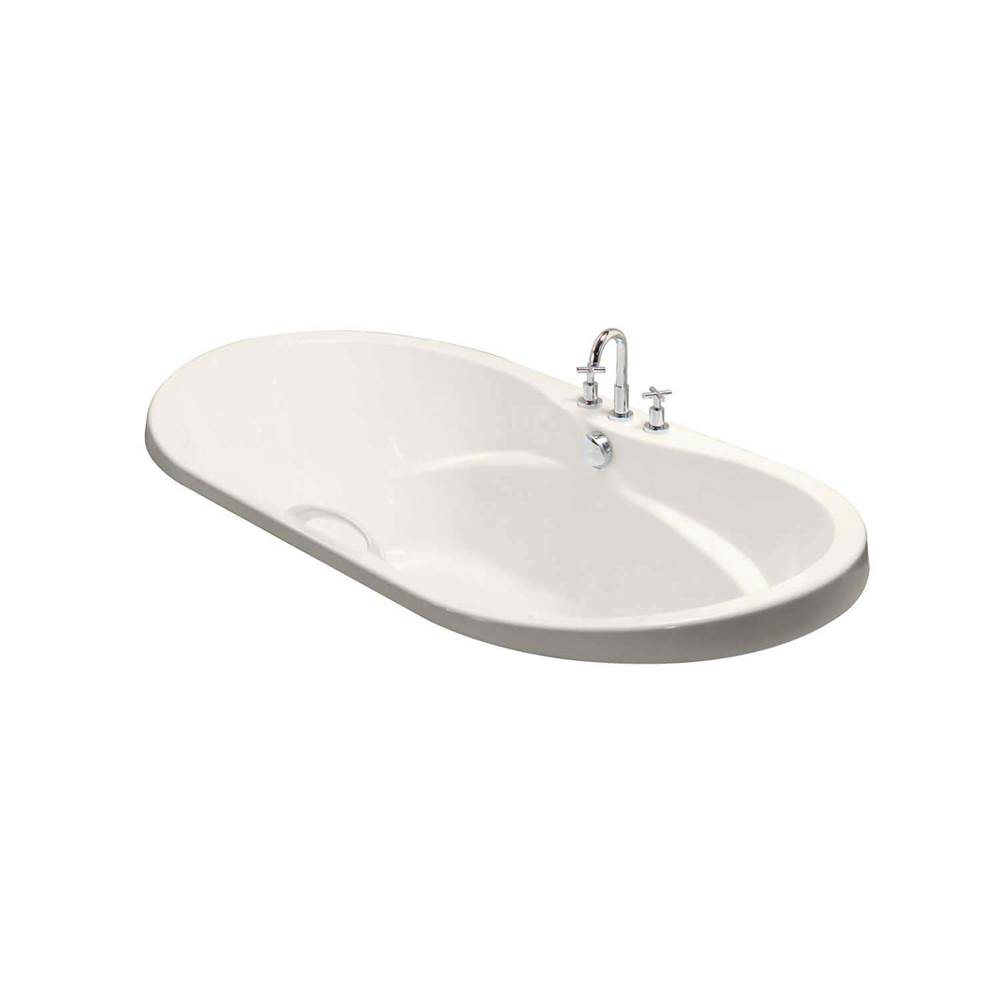 Maax Canada Living 66 in. x 36 in. Drop-in Bathtub with Aerofeel System Center Drain in Biscuit