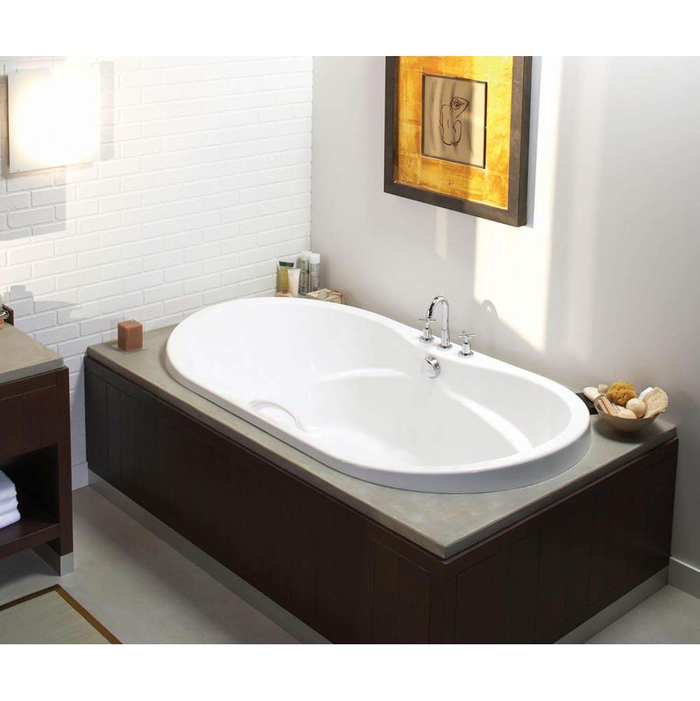 Maax Canada Living 60 in. x 41.75 in. Drop-in Bathtub with Combined Hydromax/Aerofeel System Center Drain in White