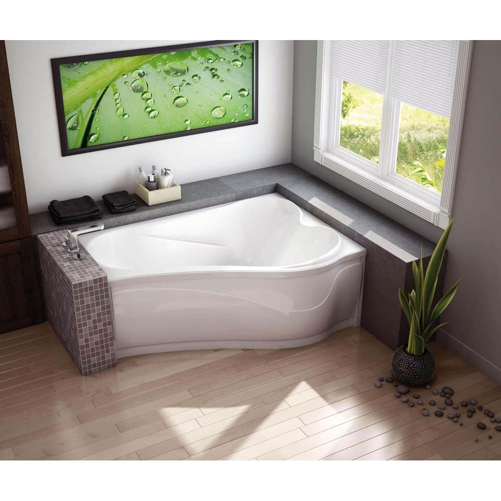 Maax Canada Vichy ASY 59.875 in. x 42.875 in. Corner Bathtub with Combined Whirlpool/Aeroeffect System Left Drain in White