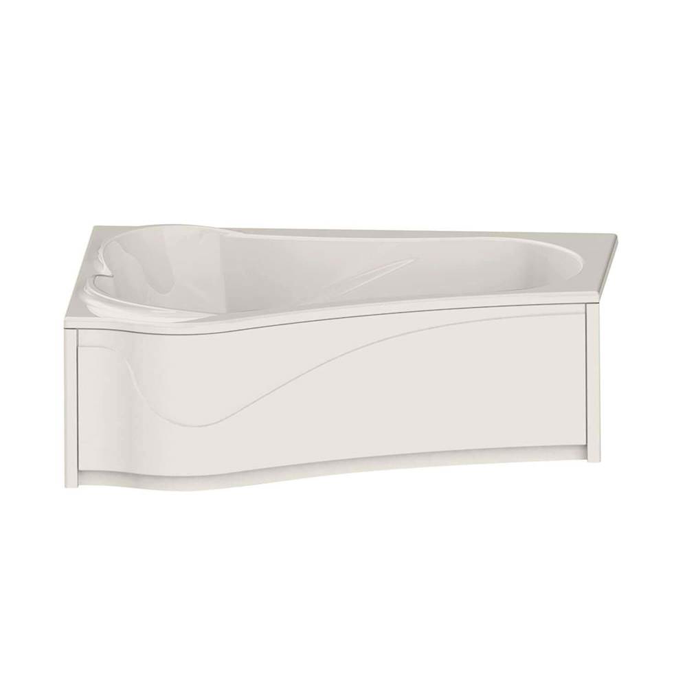 Maax Canada Vichy ASY 59.875 in. x 42.875 in. Corner Bathtub with Aeroeffect System Right Drain in Biscuit
