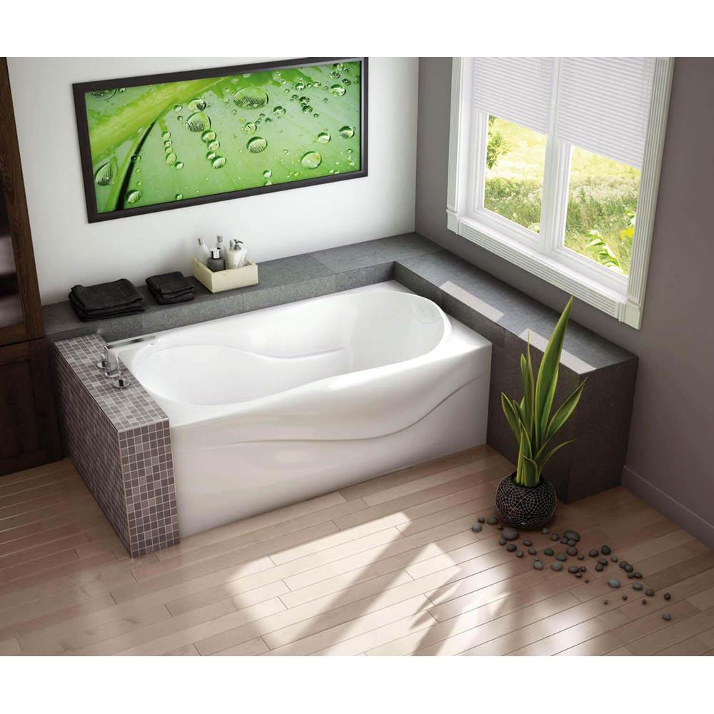 Maax Canada Vichy 59.875 in. x 33.375 in. Alcove Bathtub with Aeroeffect System Left Drain in White