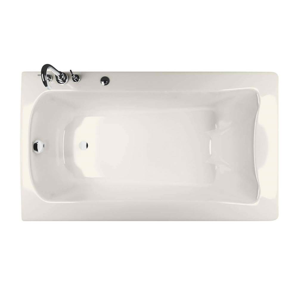 Maax Canada Release 59.75 in. x 32 in. Alcove Bathtub with End Drain in Biscuit