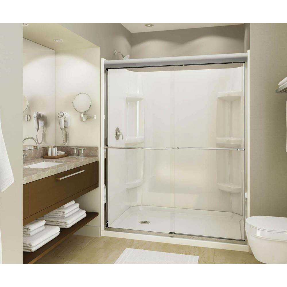 Maax Canada MAAX 59.75 in. x 30.125 in. x 4.125 in. Rectangular Alcove Shower Base with Left Drain in White