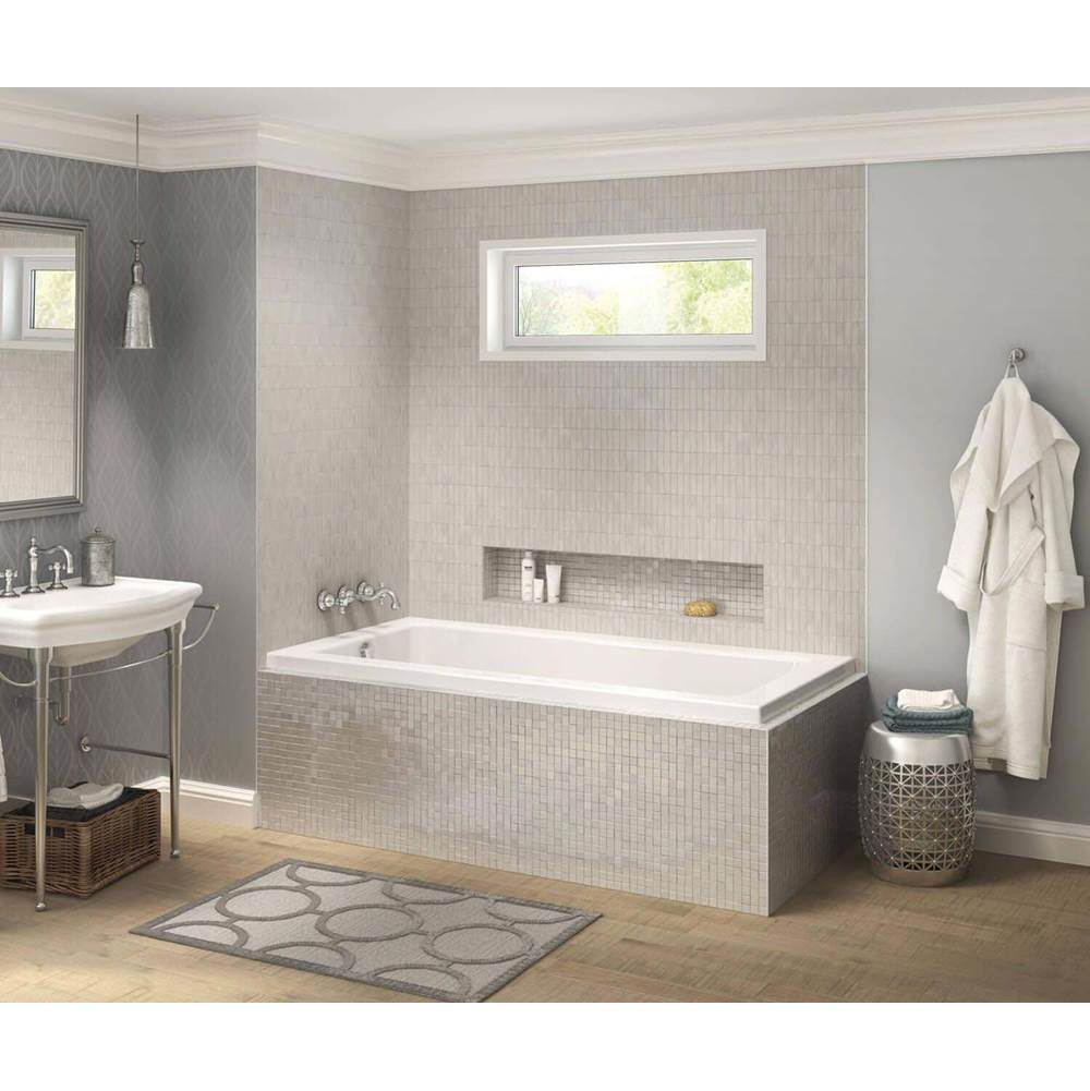 Maax Canada Pose IF 59.625 in. x 31.625 in. Corner Bathtub with Aeroeffect System Left Drain in White