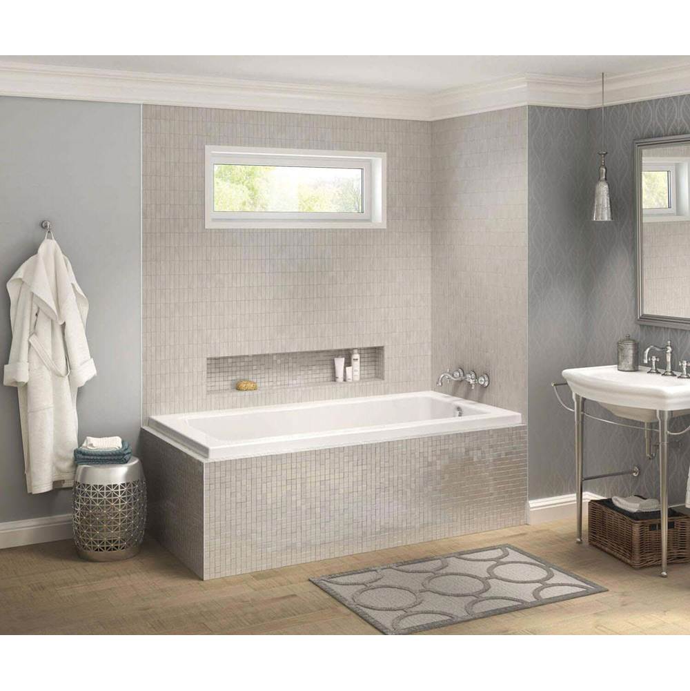 Maax Canada Pose IF 59.625 in. x 31.625 in. Corner Bathtub with Combined Whirlpool/Aeroeffect System Right Drain in White