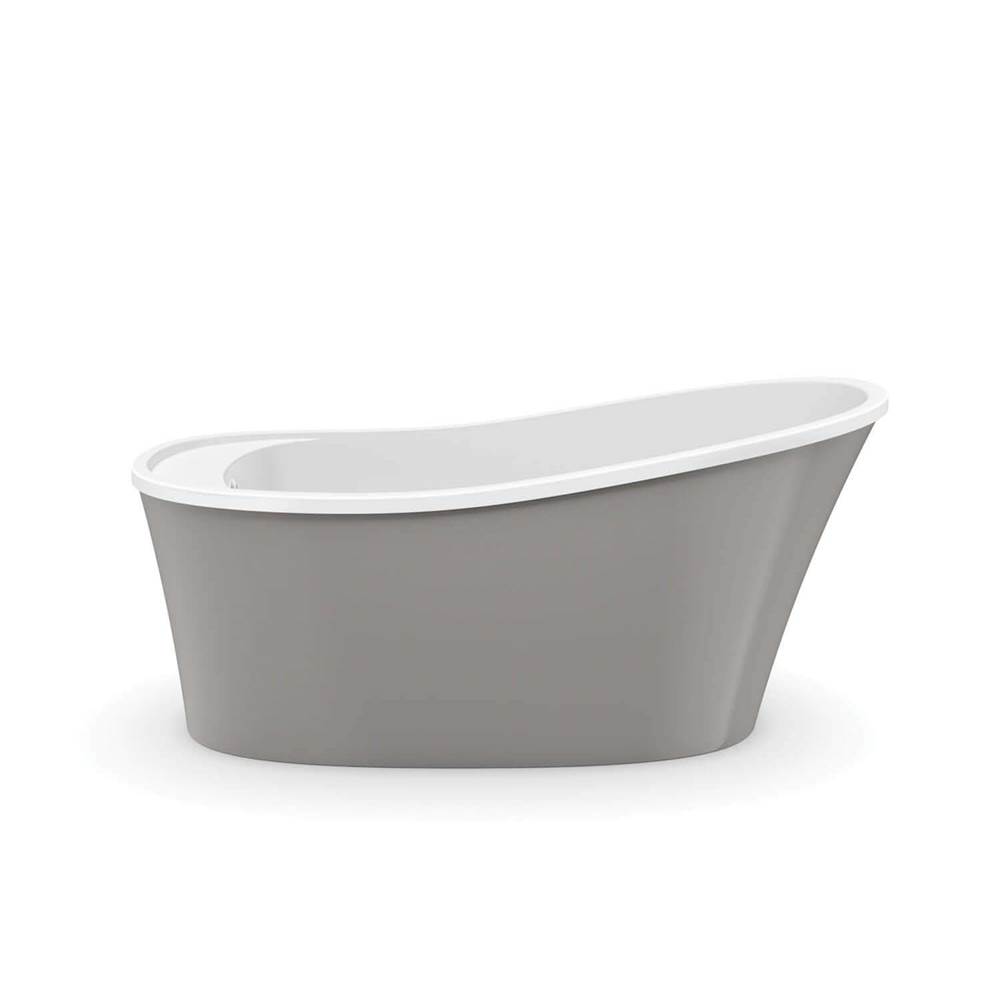 Maax Canada Ariosa 60 in. x 32 in. Freestanding Bathtub with End Drain in Sterling Silver