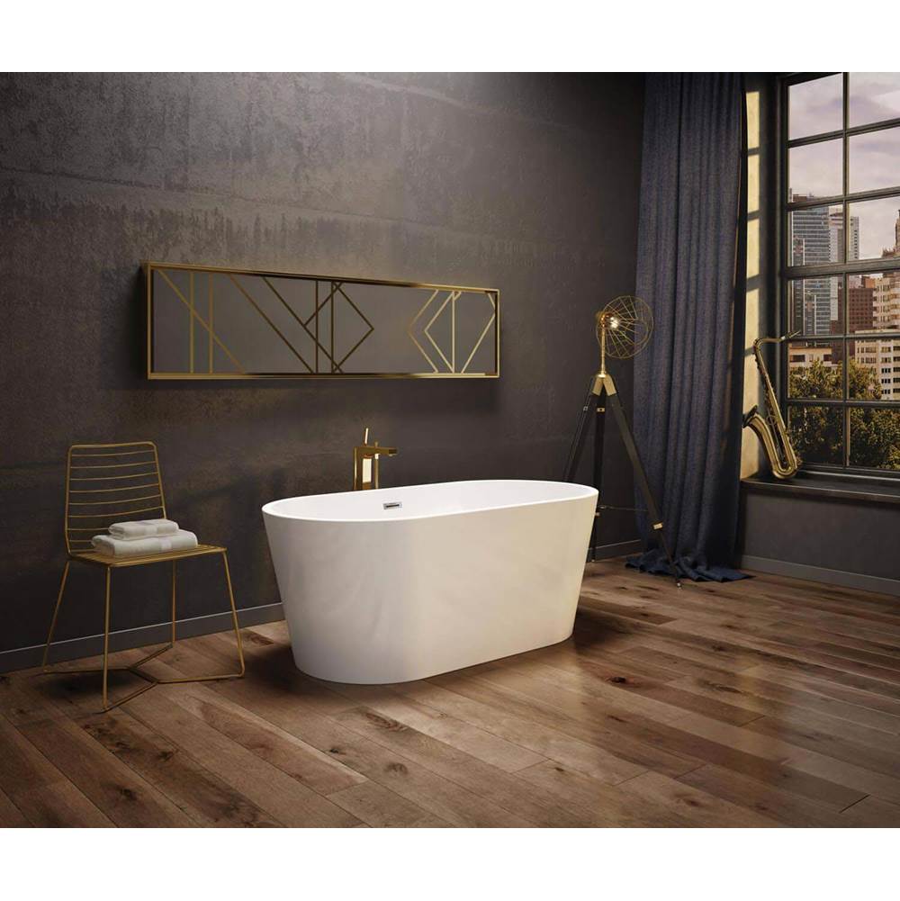 Maax Canada Louie 5829 58.25 in. x 28.875 in. Freestanding Bathtub with Center Drain in White