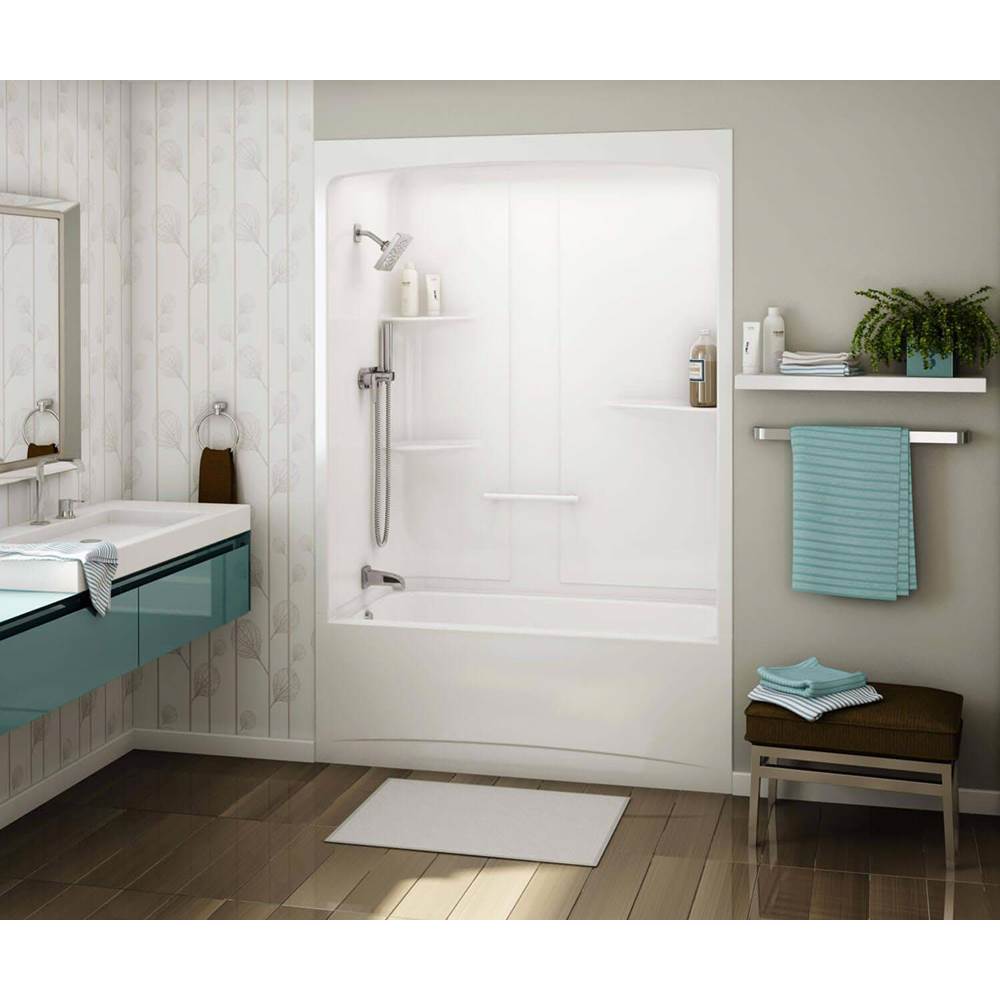 Maax Canada Allia 60 in. x 33 in. x 88 in. 3-piece Tub Shower with Roof Cap Whirlpool and Left Drain in White