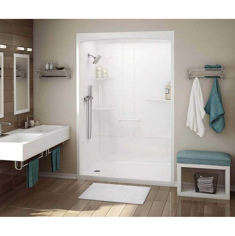Maax Canada Allia 60 in. x 34 in. x 88 in. 1-piece Shower with Roof Cap No Seat, Center Drain in White