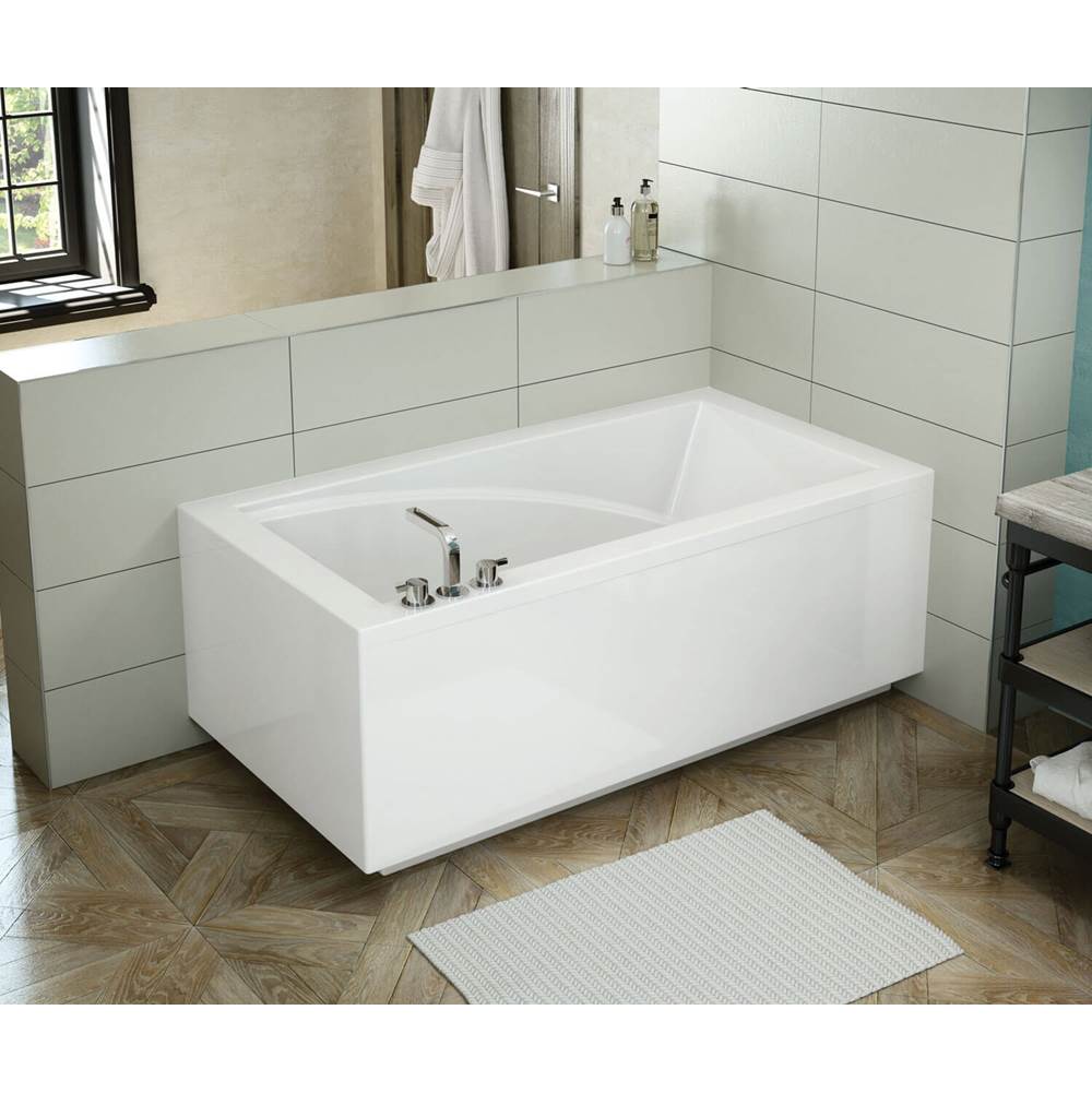 Maax Canada ModulR corner right (with armrests) 59.625 in. x 31.875 in. Corner Bathtub with Left Drain in White