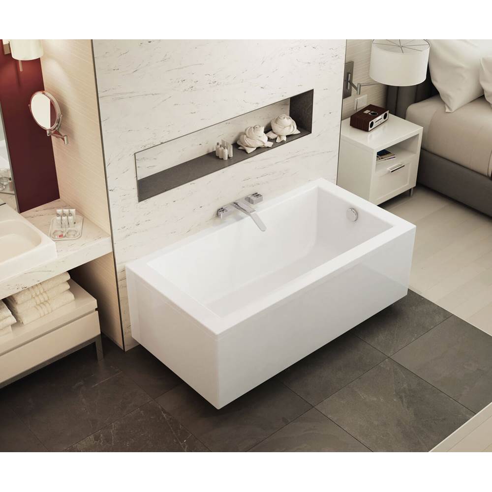 Maax Canada ModulR wall mounted (without armrests) 59.625 in. x 31.875 in. Wall Mount Bathtub with Right Drain in White