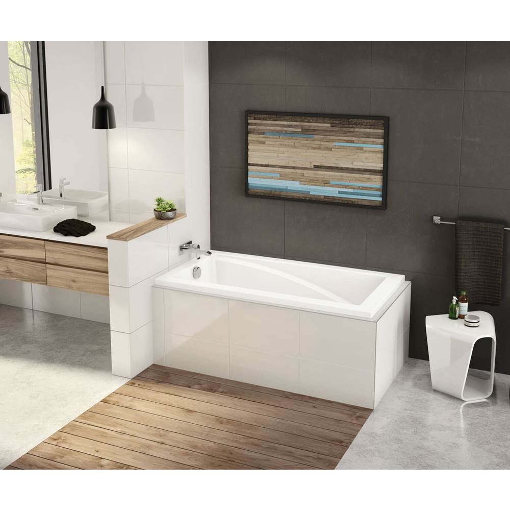 Maax Canada ModulR IF corner left (with armrests) 59.625 in. x 31.875 in. Corner Bathtub with Right Drain in White