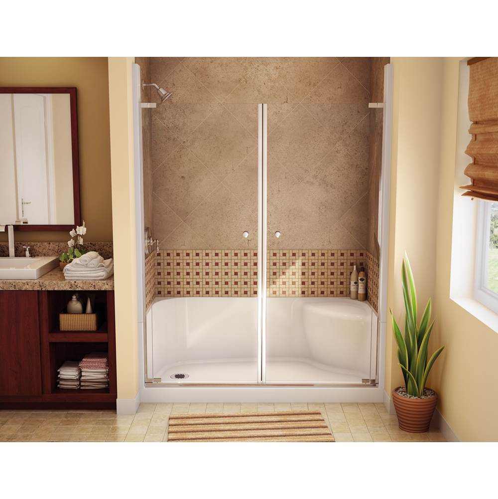 Maax Canada KDS 59.75 in. x 30 in. x 80.125 in. 4-piece Shower with Right Seat, Left Drain in White