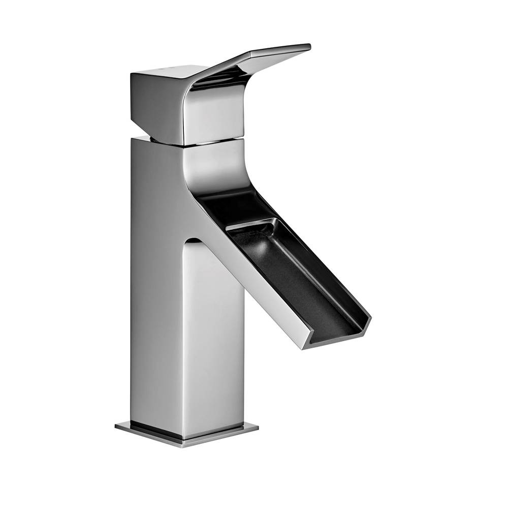 Palazzani TRACK/YOUNG - Single lever lavatory faucet with Click-Clack waste 1.25'' with tail piece.  Waterfall effect (Chrome)