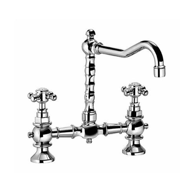 Palazzani ADAMS - 8'' CC lavatory or sink faucet with swivel spout. Cross handles (CHROME-SWAROVSKI)