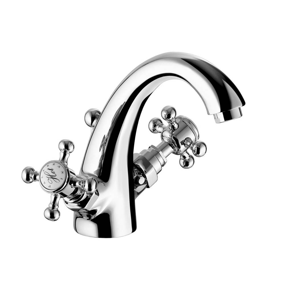 Palazzani ADAMS - Single hole lavatory faucet and pop-up waste 1.25''.  Cross handles (CHROME)