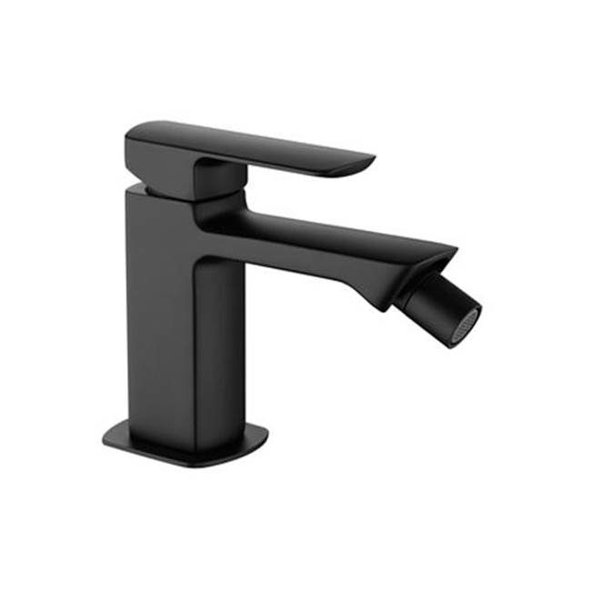 Palazzani MIS single lever bidet faucet with pop-up waste 1.25'' (MATT BLACK)