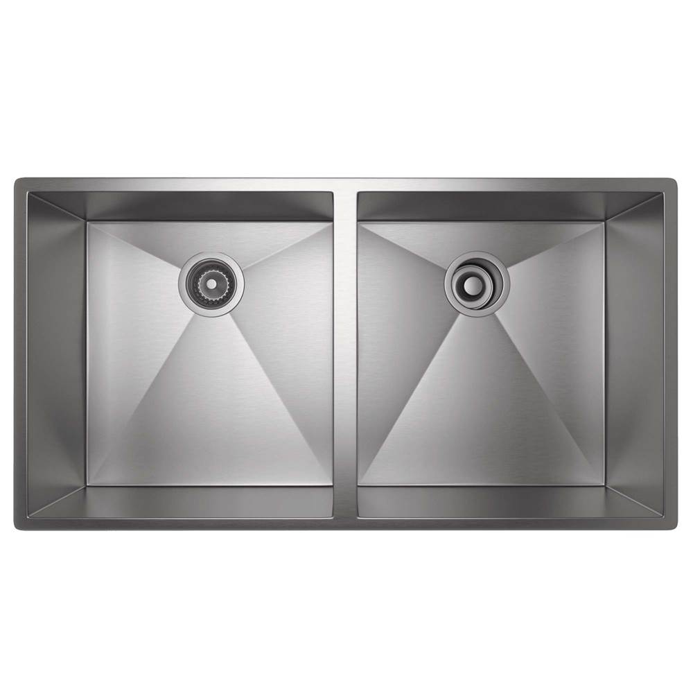 Rohl Canada Forze™ 35'' Double Bowl Stainless Steel Kitchen Sink
