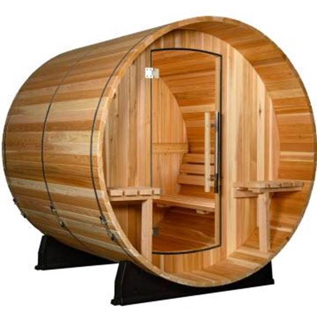 ThermaSol 4 Person Outdoor Barrel Sauna With Canopy